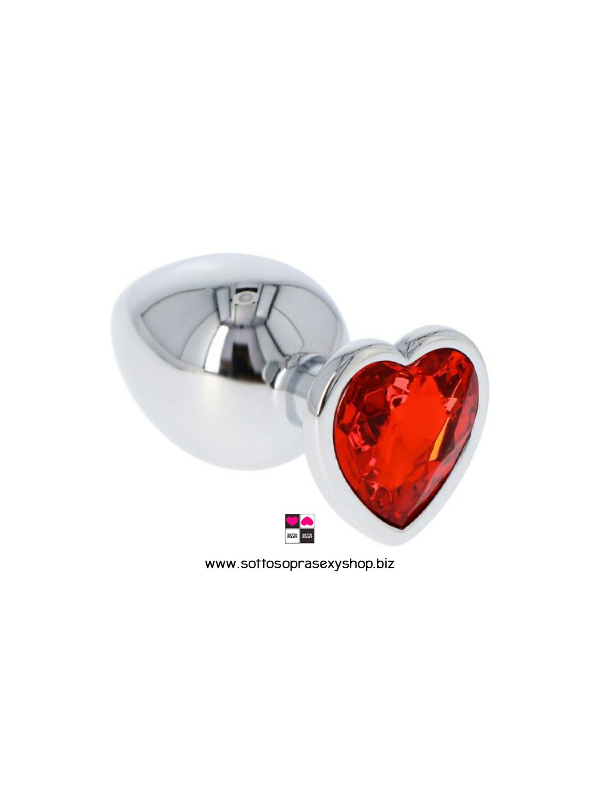 Plug Anale in Alluminio con Gemma a Cuore: Eleganza e Piacere, 6 cm Lunghezza