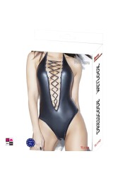 Sexy Body in Vinile con Intrecci Frontali – Versatile per Outfit Piccanti, Taglia Unica