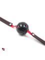 Gag Ball Fetish Nera e Rossa con Fori - Piacere e Sottomissione