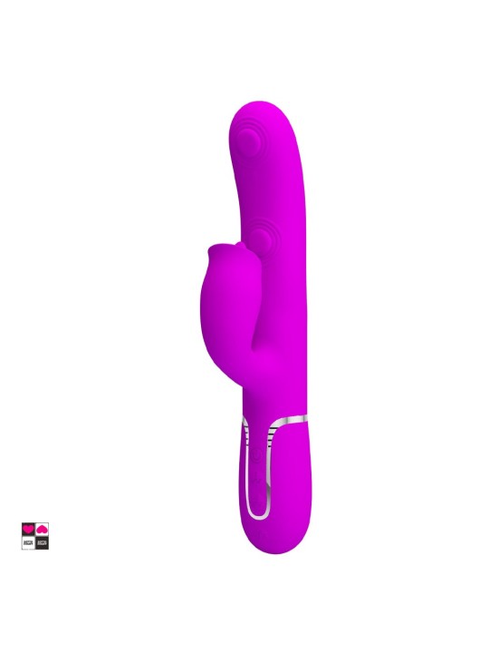 Vibratore Rabbit Gigi rosa con lingua oscillante su sfondo bianco |92,65 €