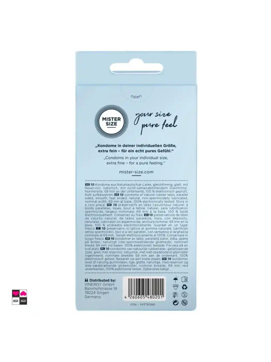 Condom vegani sottili Mister Size misure personalizzate |Sottosopra Sexyshop