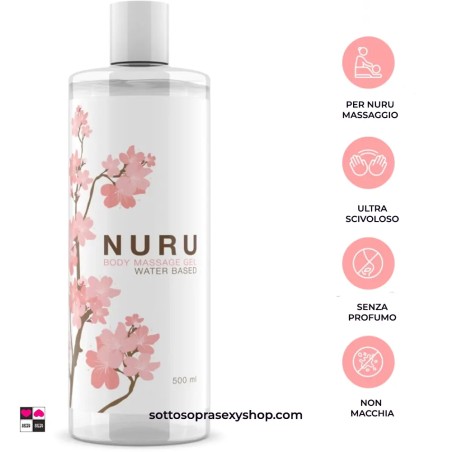 Nuru Gel a Base d'Acqua per Massaggi Corpo a Corpo – 500 ml