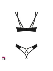 Completo aperto Nesari Obsessive — vista posteriore perizoma nero con taglio open e chiusura regolabile