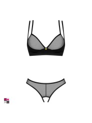 Dettaglio tessuto traslucido completo Nesari Obsessive — combinazione poliammide elastane nero trasparente