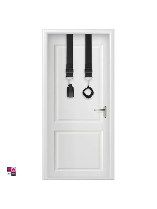 Manette per la Porta - Trasforma Ogni Porta in Un’ Area di Gioco BDSM Realizzate in neoprene e nylon montaggio a porta