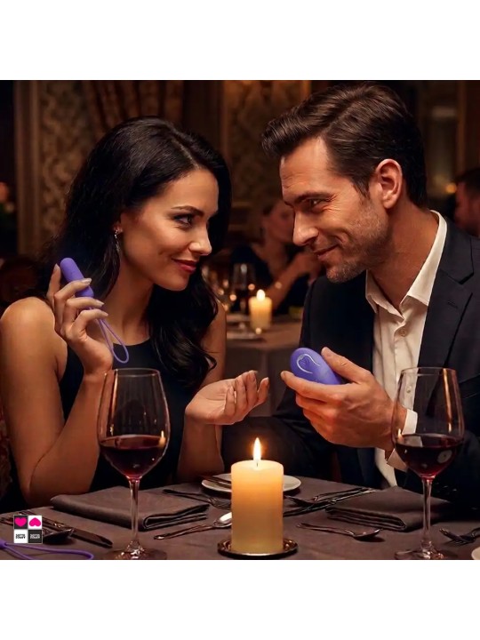 Mini ovetto vibrante viola con telecomando per giochi di coppia al risotrante