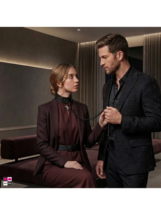 Guinzaglio e Collare Erotico BLAZE in Similpelle Effetto Coccodrillo – Gioco Trasgressivo