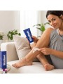 Applicazione crema depilatoria BlitzBlank sulle gambe — pelle liscia senza rasoio in pochi minuti