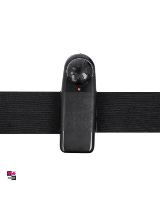 Strap on cavo indossato con sistema di cinghie regolabili che lo mantiene in posizione