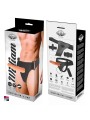 Strap on cavo nero Harness Attraction con vibratore regolabile e imbracatura a cinghie