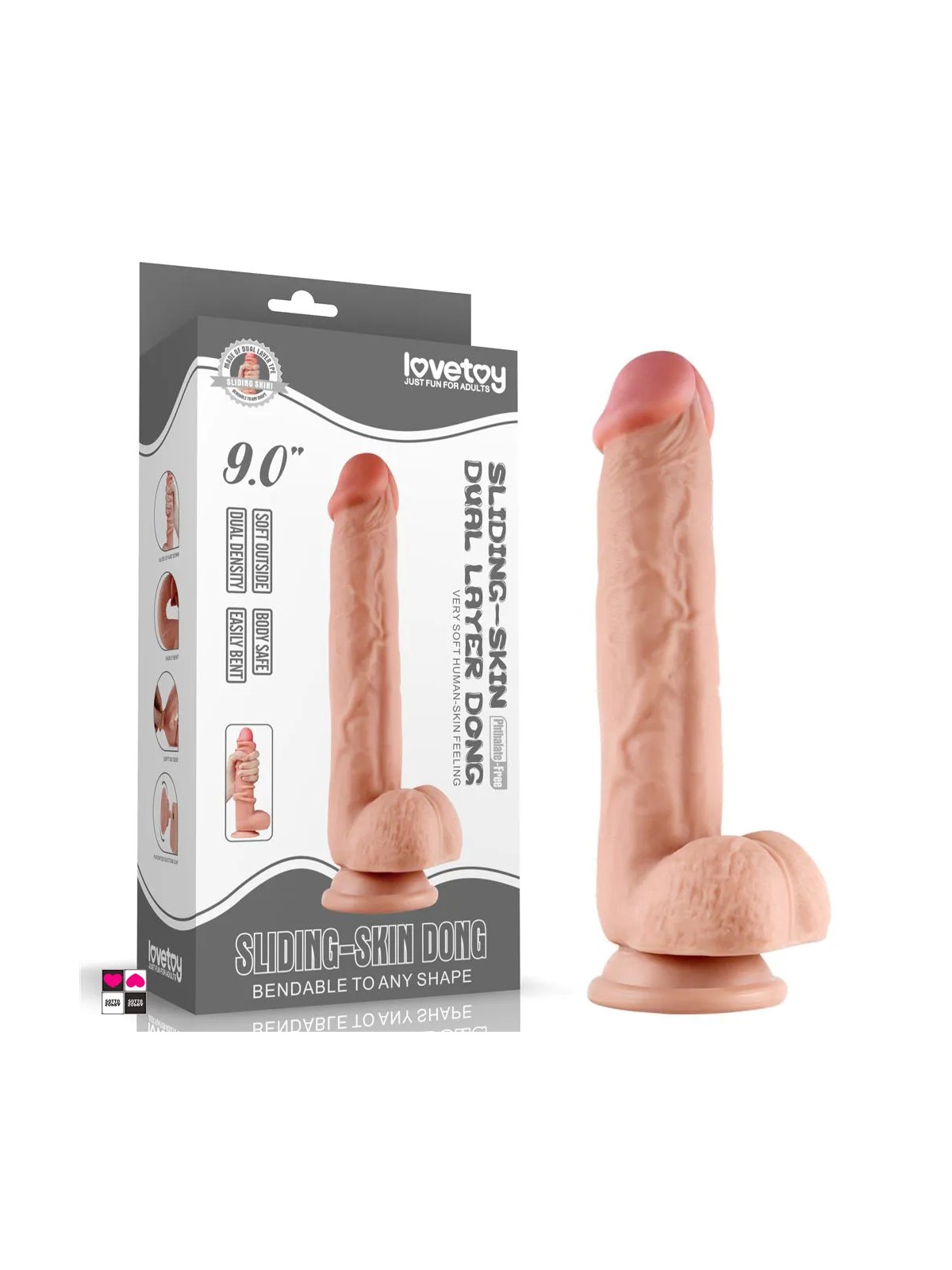 Fallo 24 Doppia Densità Real - Ventosa Potente Lunghezza 23 cm diametro 4,3 cm