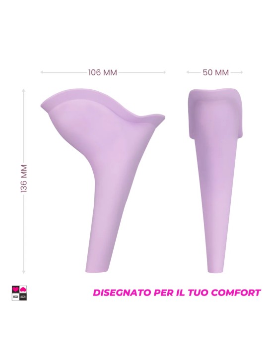 Design ergonomico e misure del dispositivo Kibi: studiato in morbido TPE per aderire senza perdite.