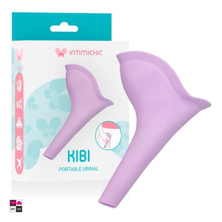Confezione Kibi Intimichic: il tuo nuovo dispositivo per fare pipì in piedi, flessibile e tascabile.