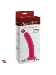 Dildo anale flessibile in silicone rosa nella sua confezione
