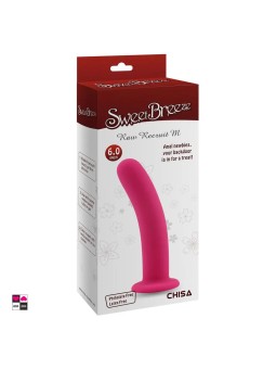 Dildo anale flessibile in silicone rosa nella sua confezione