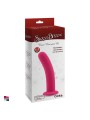 Dildo anale flessibile in silicone rosa nella sua confezione