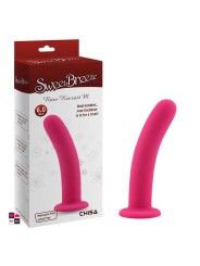 Dildo anale in silicone rosa da 15 cm accanto alla confezione