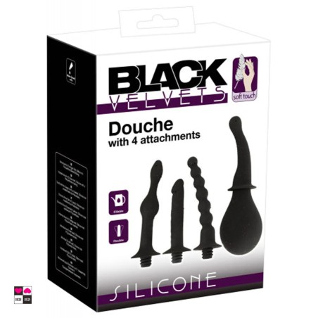 Doccia Anale Versatile con 4 Attacchi Diversi e Sfera a Pompa da 250ml – Silicone Morbido