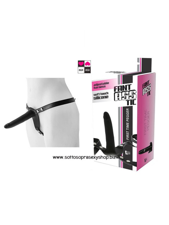 Imbracatura per Pegging in Coppia: Ecopelle e Dildo in Silicone, Regolabile con Fibbie